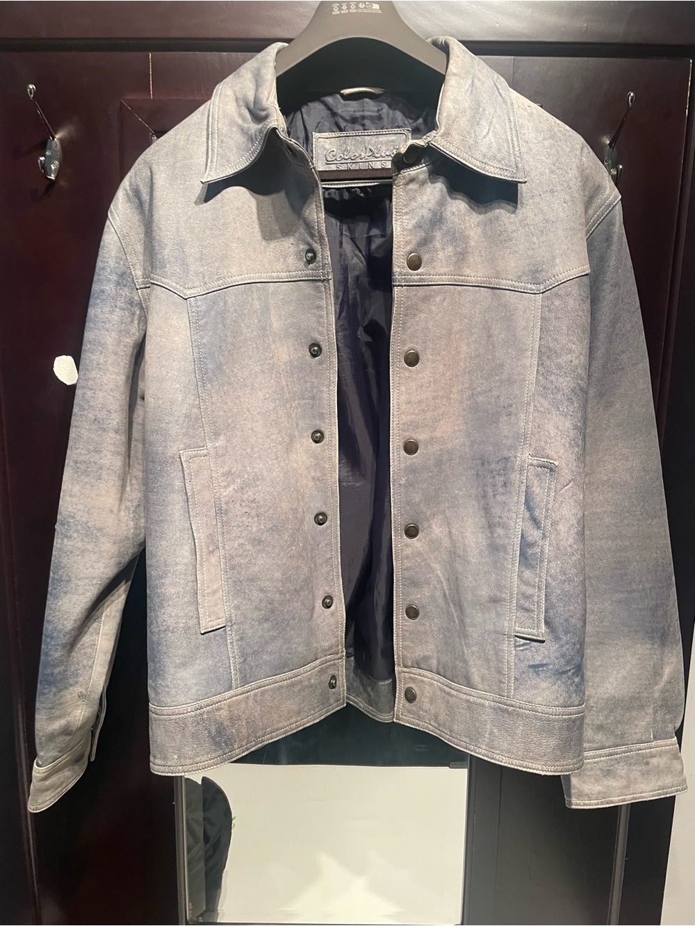 Unisex leather distressed jacket